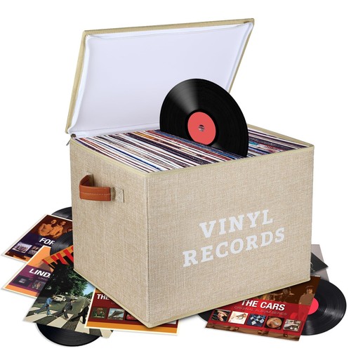 Vinyl record storage box - vinyl, with