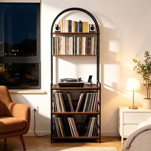 Record player stand with - record,