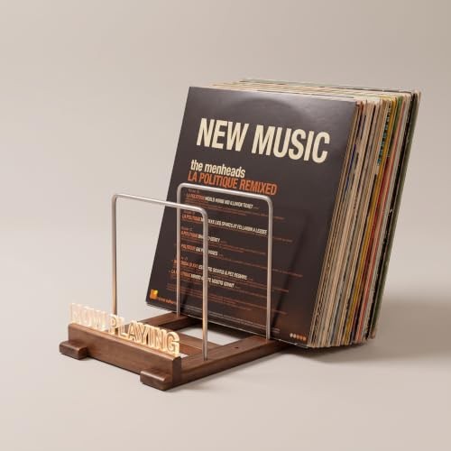 Walnut vinyl record storage - record,